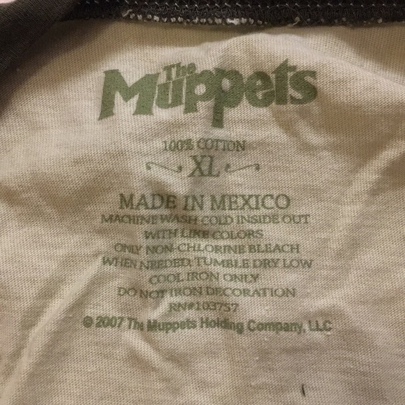 Forever Green Kermit the Frog XL 3/4 Sleeve Shirt - Picture 2 of 2